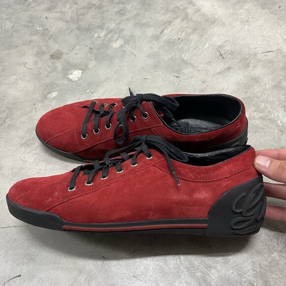 Gucci Suede DK Royal Men's Sneakers Size 8 Red Gucci Script EU 41 - Picture 1 of 10